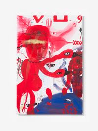 AREA 50⁵⁰: UFO-TYRANN-BABY E.K.P.O.P (YEAH, ENTENKLEBERZPASTETE OHN POLITIK), OHNE POLITSTUSS IN SICHT! by Jonathan Meese contemporary artwork painting