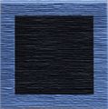 Two black and white squares on blue. Diptych by Fernando Daza contemporary artwork 2