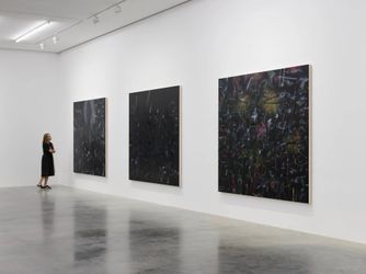 Exhibition view: Julie Mehretu, They departed for their own country another way (a 9x9x9 hauntology), White Cube, London (15 September–5 November 2023). Courtesy the artist and White Cube.