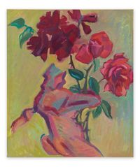 Große Rosen / Rosiges Leben / Großes Rosenbild /Big Roses / Rosy Life / Big Rose Painting by Maria Lassnig contemporary artwork painting