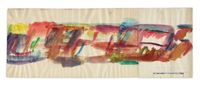 Entwurk zu einem Wandfriess,1 x 30m, in der Chirurgie, Landeskrankenhaus in Klagenfurt (Design for a wall frieze,1 x 30m, at the Surgical Ward State Hospital in Klagenfurt) by Maria Lassnig contemporary artwork works on paper