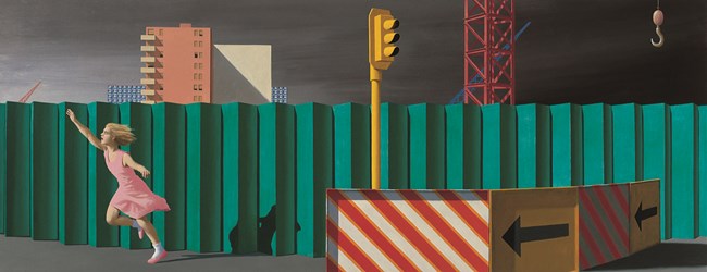 The construction fence by Jeffrey Smart contemporary artwork