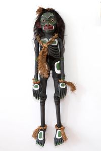 Kwakwaka’wakw, Musgamakw Dzawada’enuxw First Nation Winalagalis (War Spirit) Puppet by Beau Dick contemporary artwork painting, sculpture