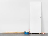 Untitled (Door with cleaning supplies) by Peter Fischli / David Weiss contemporary artwork sculpture, installation