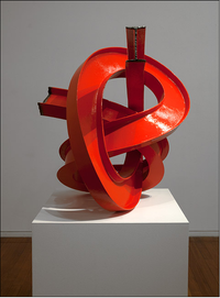 Red I-beam Knot by James Angus contemporary artwork sculpture