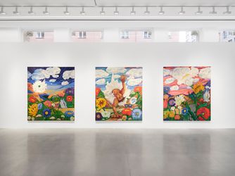 Exhibition view: Daniel Ginson, Big Sky, Almine Rech, Tribecca, New York (19 January–2 March 2024). Courtesy Almine Rech. Photo: Thomas Barratt.