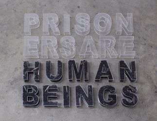 Gayan Prageeth, Prisoners Are Humans Beings, (2021). Perspex, 65cm x 79cm. Courtesy Saskia Fernando Gallery.