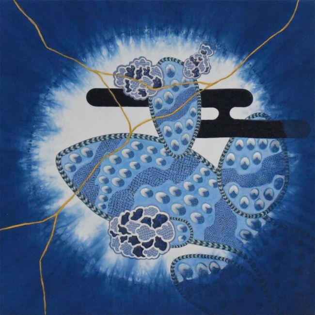 Enso-flowers cactus -Japan Blue-#1 by Kohei Kyomori contemporary artwork