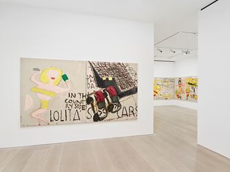 Exhibition view: Rose Wylie, Lolita's House, David Zwirner, London (20 April–26 May 2018). Courtesy the artist and David Zwirner, London.