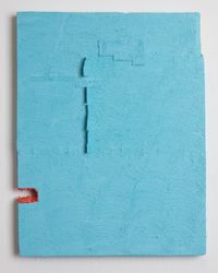 Untitled (aqua with red) by Louise Gresswell contemporary artwork painting