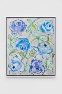 Blaue Rosen [Blue Roses] by Renate Bertlmann contemporary artwork painting, works on paper, drawing
