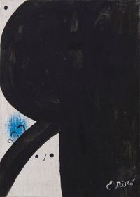 Femme aux trois cheveux by Joan Miró contemporary artwork painting, works on paper