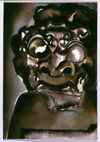 Demon (from the series: Iseh Grisailled) by Francesco Clemente contemporary artwork painting, works on paper