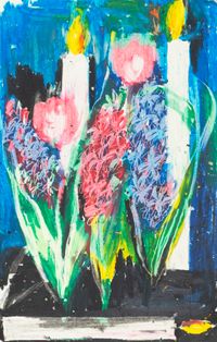 Hot Hyacinths & Cool Candles by Maryam Amirvaghefi contemporary artwork drawing