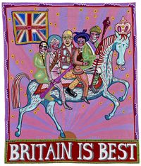 Britain is Best by Grayson Perry contemporary artwork mixed media, textile, textile, textile