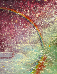 Hill where the rainbow can be seen by Karen Shiozawa contemporary artwork painting