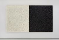 Abstract Diptych #24 (Titanium-Zinc White in safflower oil/Mars Black in linseed oil) by James Hayward contemporary artwork painting