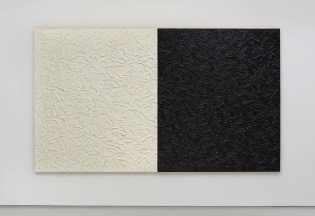 Abstract Diptych #24 (Titanium-Zinc White in safflower oil/Mars Black in linseed oil) by James Hayward contemporary artwork