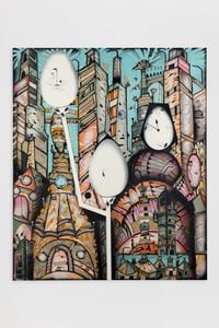 Luminous: Cities with Egg Monuments 2 by Lari Pittman contemporary artwork painting
