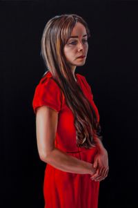Photogénie - Figure in Red', (Number 3 from a series of 12 paintings) by David O'Kane contemporary artwork painting