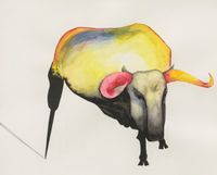 Bull by Grace Schwindt contemporary artwork works on paper