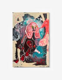 AREA 55: MEIN FLYING BAGUETTEA SPRICHT DICH UFOARTIG AN! (STUMPF) by Jonathan Meese contemporary artwork painting, works on paper