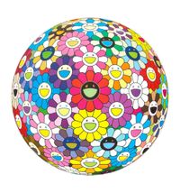 Flowerball Multicolor by Takashi Murakami contemporary artwork painting, works on paper, textile