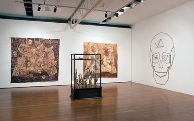 Fiona Hall, Veneer, 2014, Exhibition view, Roslyn Oxley9 Gallery, Sydney. Courtesy Roslyn Oxley9 Gallery, Sydney.