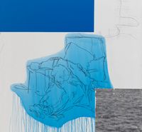 Por descubrir el movimiento de la terra (Blue) by Julião Sarmento contemporary artwork painting, drawing