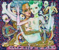 here with us....the pleasure brain by Del Kathryn Barton contemporary artwork painting