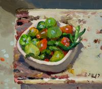 Tomatoes and Chilies 小西红柿和小辣椒 by Liu Xiaodong contemporary artwork painting
