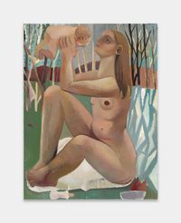 Woman with a Dove by Danielle Orchard contemporary artwork painting