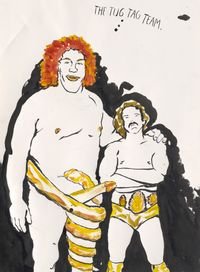 No Title (The Tug Tag...) by Raymond Pettibon contemporary artwork works on paper