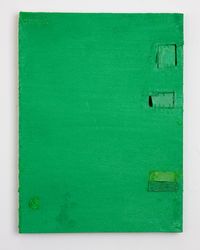 Untitled (green with cutouts) by Louise Gresswell contemporary artwork painting, works on paper