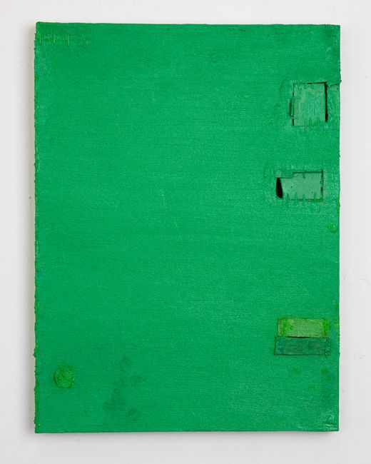 Untitled (green with cutouts) by Louise Gresswell contemporary artwork