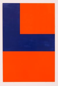 Orange and Dark Blue by John Nixon contemporary artwork painting