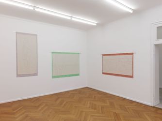 Luca Frei, „Guiding Fabric“, exhibition view, Galerie Barbara Wien, Berlin 2024. Courtesy the artist and Galerie Barbara Wien, Berlin. Photo: Nick Ash.