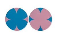 Flower, Pink and Blue by Tess Jaray contemporary artwork painting, works on paper