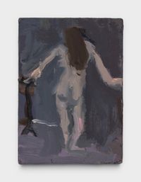 Nude with Black Table by Janice Nowinski contemporary artwork painting, works on paper