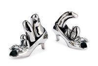 High-Heels With Bow (Silver) by Yayoi Kusama contemporary artwork ceramics