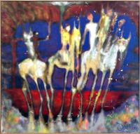 The four Horseman of the Apocalypse by Oskar Korsar contemporary artwork painting
