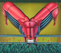 The Siamese Pigs by Vinod Balak contemporary artwork painting