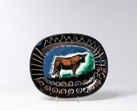 Taureau dans l'arène by Pablo Picasso contemporary artwork ceramics