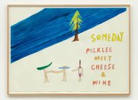 Poster for Cucumber Journey II (Someday pickles meet cheese and wine) by Shimabuku contemporary artwork painting, works on paper, drawing