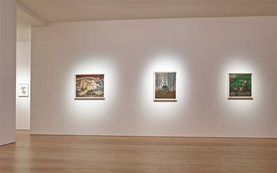 Alice Neel, My Animals and Other Family, 2014, Exhibition view at Victoria Miro, Mayfair, London. Courtesy the Artist and Victoria Miro. © Alice Neel.