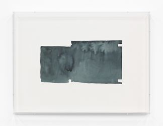 Florian Pumhösl, Saltern/Marsh V (2019–2021). Watercolour on primed lead foil. 16.5 x 31.7 cm. Exhibition view: Florian Pumhösl, Galerie Buchholz, Berlin (16 September–29 October 2022). Courtesy Galerie Buchholz.