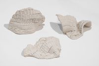 Distorted fragments 7, 8 and 9 by Asma Belhamar contemporary artwork ceramics
