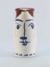 Pichet Visage bleu (Face tankard) by Pablo Picasso contemporary artwork ceramics