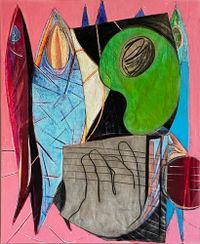 Big Composition 6 (Fishes and Strings) by Aurélie Gravas contemporary artwork painting, works on paper, drawing