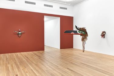 Exhibition view: Beau Dick, Walas Gwa'yam / Big, Great Whale, 22 Cortlandt Alley & 394 Broadway, New York (11 April–11 May 2024). Courtesy Andrew Kreps Gallery.